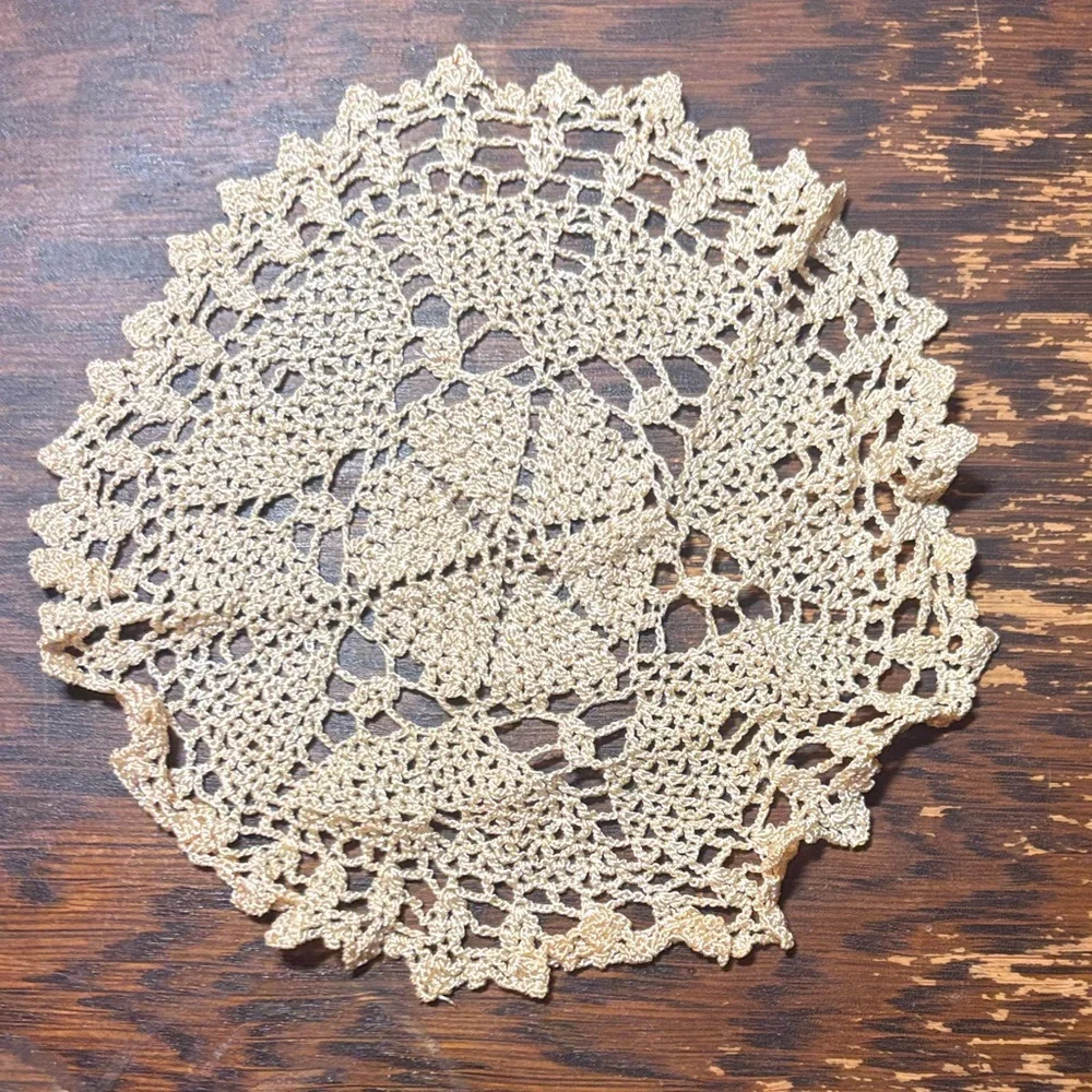 Elegant Crochet Lace Doily - Cream